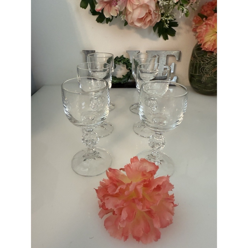 Cascade‎ Czech Etched Crystal Bohemia 1.5 Oz Cordial Liquor Glasses Set Of 6 Vtg